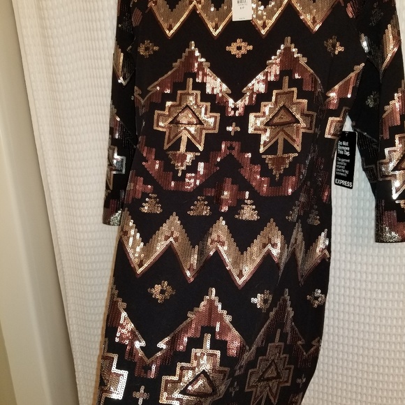 Express NWT shimmer dress Gold and Silver - Picture 6 of 7